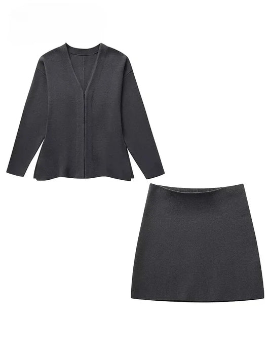 Blazer en Rok Tweedelige Set